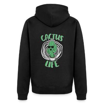 Jardin de cactus - Veste à capuche bio Premium Unisexe - noir - Dos - Nico (187cm)