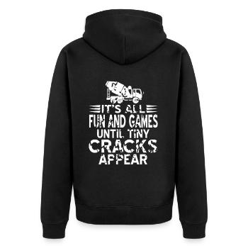 Concrete construction design for construction workers and construction site - Unisex Premium Organic Zip Hoodie - black - Back - Nico (187cm)