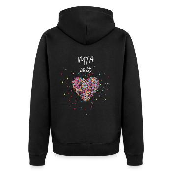 MTA mit Herz Medizinisch Technische Assistentin - Unisex Premium Bio Zip Hoodie - Schwarz - Hinten - Nico (187cm)