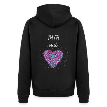 MTA mit Herz Laboratorium Labormedizinerin Labor - Unisex Premium Bio Zip Hoodie - Schwarz - Hinten - Nico (187cm)