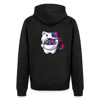 Bisexual Pride Bi Kawaii Cat Ramen Noodles Bisex - Veste à capuche bio Premium Unisexe - noir - Dos - Nico (187cm)