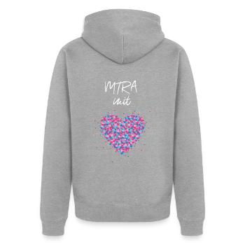 MTRA mit Herz Strahlentherapie Computertomografie - Unisex Premium Bio Zip Hoodie - Grau meliert - Hinten - Nico (187cm)