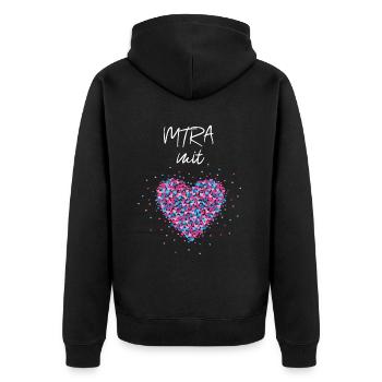 MTRA mit Herz Strahlentherapie Computertomografie - Unisex Premium Bio Zip Hoodie - Schwarz - Hinten - Nico (187cm)