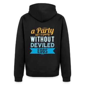 Day of stuffed eggs - Unisex Premium Organic Zip Hoodie - black - Back - Nico (187cm)