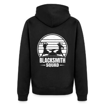 Idée cadeau Blacksmithing Anvil Blacksmith Squad - Veste à capuche bio Premium Unisexe - noir - Dos - Nico (187cm)