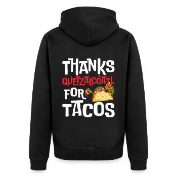 Drôle de tacos Quetzalcoatl Serpent Aztèque Dan - Veste à capuche bio Premium Unisexe - noir - Dos - Nico (187cm)