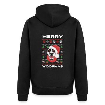 Dalmatian Merry Christmas - Unisex Premium Organic Zip Hoodie - black - Back - Nico (187cm)