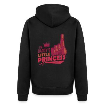 Papa Fille Enfant Fête des pères Fille Cadeau - Veste à capuche bio Premium Unisexe - noir - Dos - Nico (187cm)