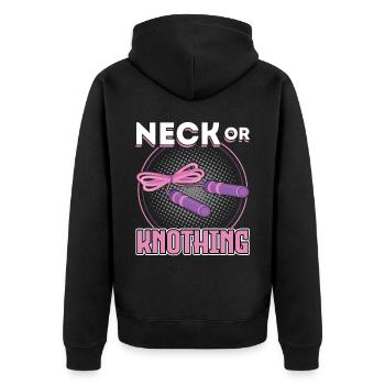 Neck Or Knothing - Jump Rope - Unisex Premium Organic Zip Hoodie - black - Back - Nico (187cm)