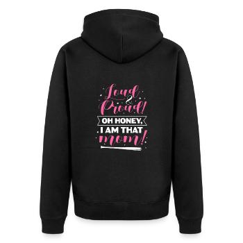 Softball Mutter Baseball Tochter Sohn Geschenk - Unisex Premium Bio Zip Hoodie - Schwarz - Hinten - Nico (187cm)