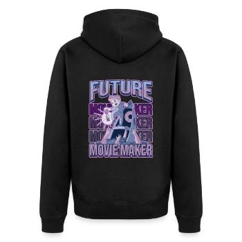 Future Movie Maker - Unisex Premium Bio Zip Hoodie - Schwarz - Hinten - Nico (187cm)