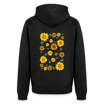 Bloomcore Esthétique Tournesols Flowercore Cott - Veste à capuche bio Premium Unisexe - noir - Dos - Nico (187cm)