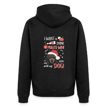 Teckel Vin chaud Noël - Veste à capuche bio Premium Unisexe - noir - Dos - Nico (187cm)