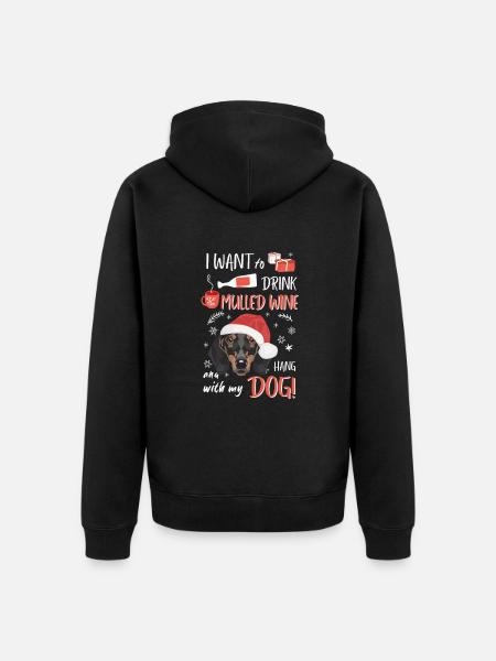 Teckel Vin chaud Noël - Veste à capuche bio Premium Unisexe - noir