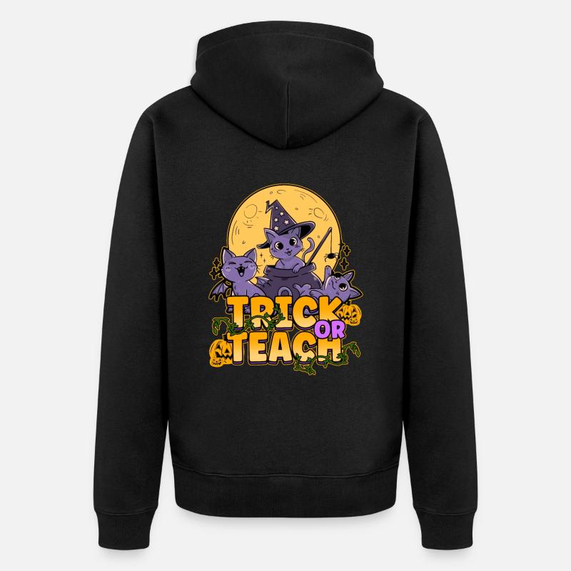Trick Or Teach - Unisex Premium Bio Zip Hoodie - Schwarz