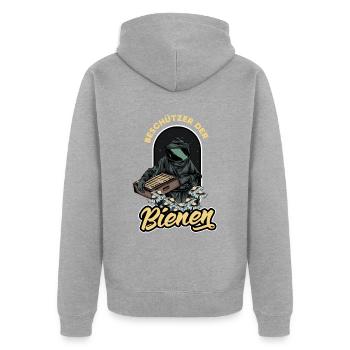 Protecteur des abeilles - Veste à capuche bio Premium Unisexe - gris chiné - Dos - Nico (187cm)