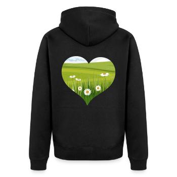 Bloomcore Esthétique Flowercore Heart Shape Cottagecor - Veste à capuche bio Premium Unisexe - noir - Dos - Nico (187cm)
