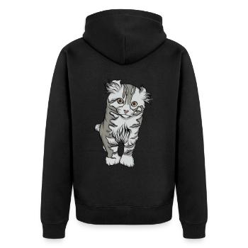 Dame aux chats - Veste à capuche bio Premium Unisexe - noir - Dos - Nico (187cm)