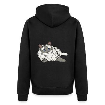 Dame aux chats - Veste à capuche bio Premium Unisexe - noir - Dos - Nico (187cm)