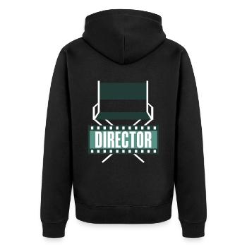 Filmmaking mode on Filmemacher Design - Unisex Premium Bio Zip Hoodie - Schwarz - Hinten - Nico (187cm)