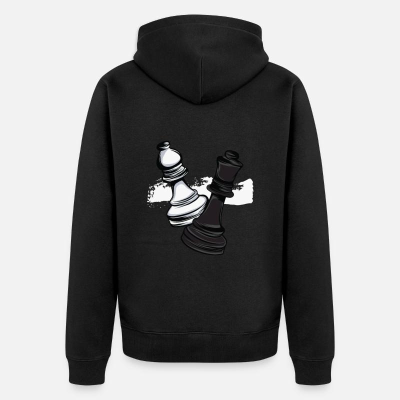 Schach Läufer Dame - Unisex Premium Bio Zip Hoodie - Schwarz