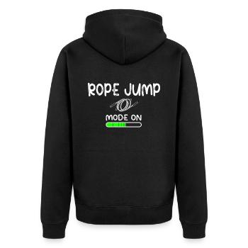 Fitness Roping - Jumping rope for women - Unisex Premium Organic Zip Hoodie - black - Back - Nico (187cm)
