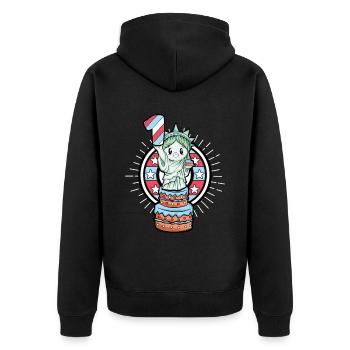 1. Geburtstag Kind - Unisex Premium Bio Zip Hoodie - Schwarz - Hinten - Nico (187cm)