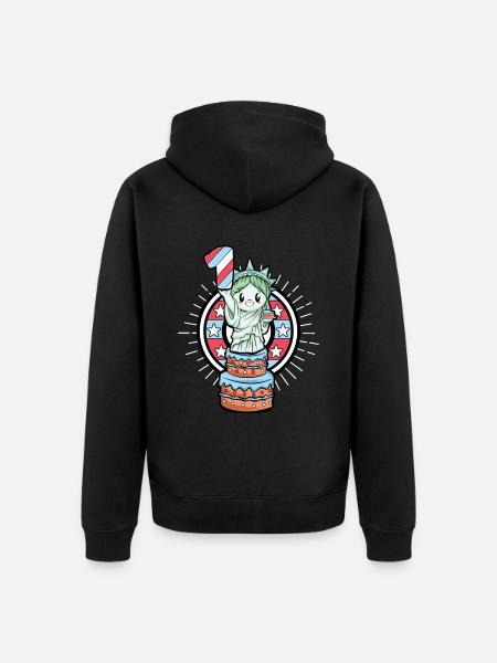 1st birthday child - Unisex Premium Organic Zip Hoodie - black