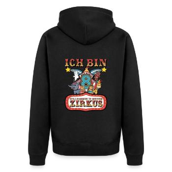 8. Geburtstag - Unisex Premium Bio Zip Hoodie - Schwarz - Hinten - Nico (187cm)