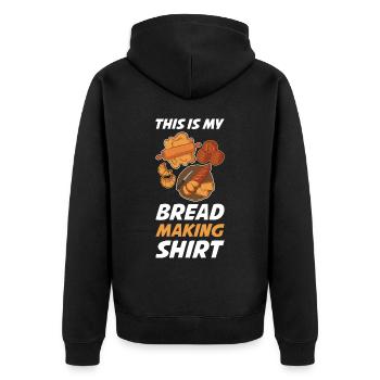 This Is My Bread Making Baking Gift - Unisex Premium Organic Zip Hoodie - black - Back - Nico (187cm)