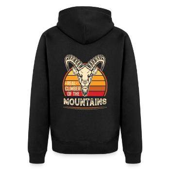Capricorne Climber Goat Mountains - Veste à capuche bio Premium Unisexe - noir - Dos - Nico (187cm)