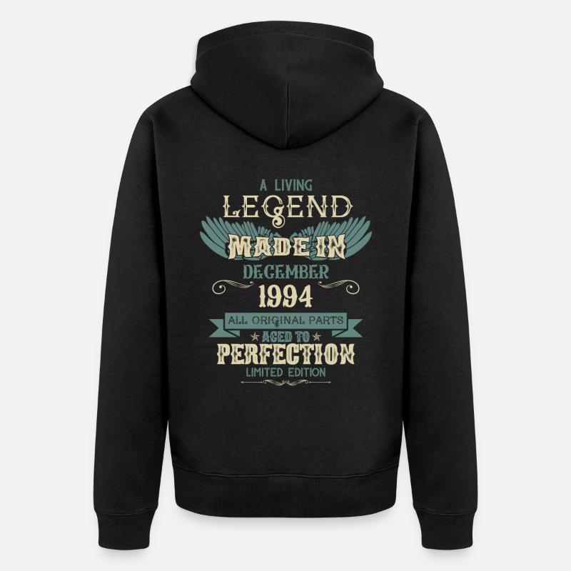 Décembre 1994 Millésime anniversaire - Veste à capuche bio Premium Unisexe - noir