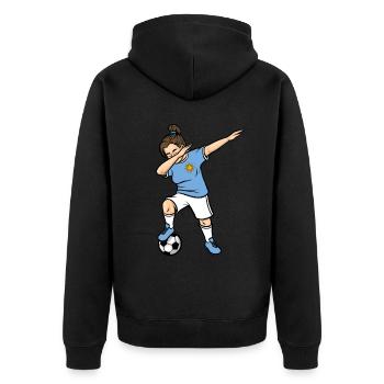 Dabbing Footballeuse Filles Uruguay Football - Veste à capuche bio Premium Unisexe - noir - Dos - Nico (187cm)