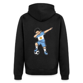 Dabbing Fußballspieler Jungen Argentinien Fußball - Unisex Premium Bio Zip Hoodie - Schwarz - Hinten - Nico (187cm)