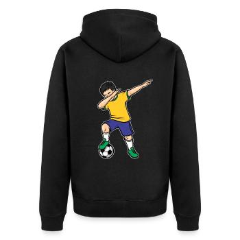 Dabbing Joueur de football Garçon Brésil Football - Veste à capuche bio Premium Unisexe - noir - Dos - Nico (187cm)