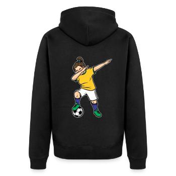 Dabbing Footballeuse Filles Brésil Football - Veste à capuche bio Premium Unisexe - noir - Dos - Nico (187cm)
