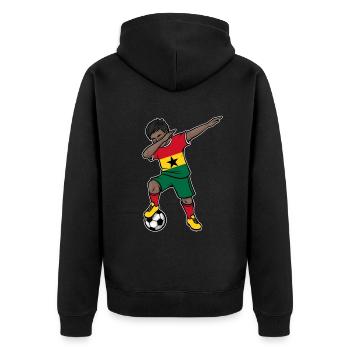 Dabbing Football Player Young Ghana Football - Unisex Premium Organic Zip Hoodie - black - Back - Nico (187cm)