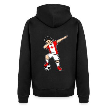 Dabbing Soccer Player Boy Canada Soccer - Unisex Premium Organic Zip Hoodie - black - Back - Nico (187cm)