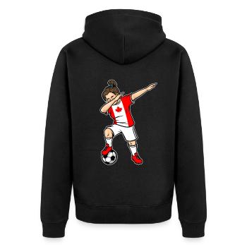 Dabbing Soccer Player Girls Canada Soccer - Veste à capuche bio Premium Unisexe - noir - Dos - Nico (187cm)