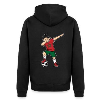Dabbing Joueur de football garçon Maroc Football - Veste à capuche bio Premium Unisexe - noir - Dos - Nico (187cm)