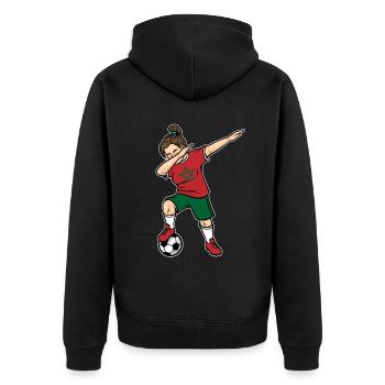 Dabbing Footballeuse Filles Maroc Football - Veste à capuche bio Premium Unisexe - noir - Dos - Nico (187cm)