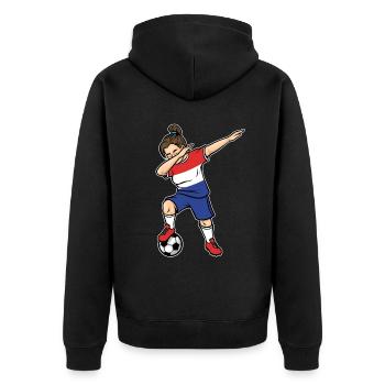 Dabbing Footballeuse Filles Pays-Bas Football - Veste à capuche bio Premium Unisexe - noir - Dos - Nico (187cm)