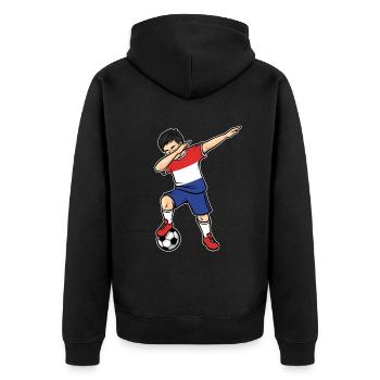 Dabbing Footballeur Jeune Pays-Bas Football - Veste à capuche bio Premium Unisexe - noir - Dos - Nico (187cm)