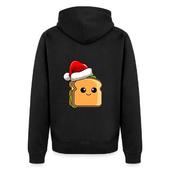 Sandwich Weihnachten Comic Xmas - Unisex Premium Bio Zip Hoodie - Schwarz - Hinten - Nico (187cm)
