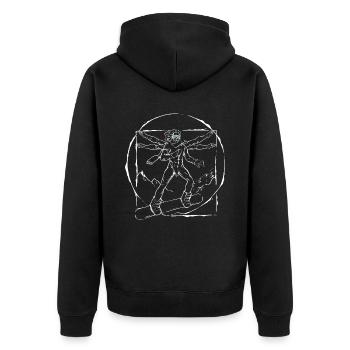 Cool snowboarder winter snow mountains snowboard - Unisex Premium Organic Zip Hoodie - black - Back - Nico (187cm)