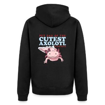 Axolotl Papa | Cadeau de Salamandre Axolotl - Veste à capuche bio Premium Unisexe - noir - Dos - Nico (187cm)