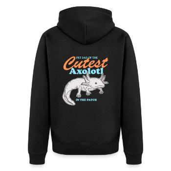 Axolotl Dad Axolotl's Tail Amphibian Gift - Unisex Premium Organic Zip Hoodie - black - Back - Nico (187cm)