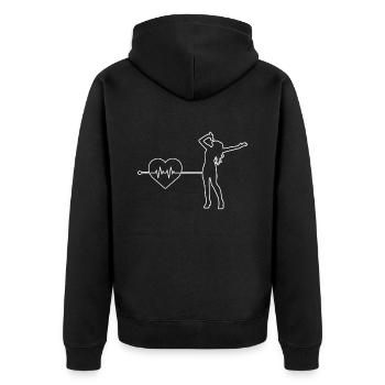 Battement de cœur chantant - Veste à capuche bio Premium Unisexe - noir - Dos - Nico (187cm)