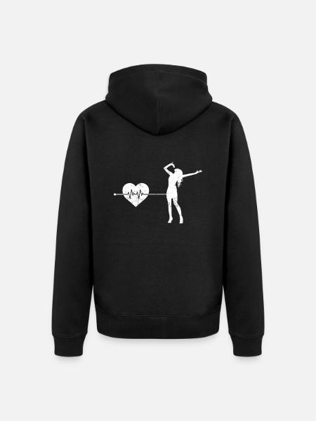 Singing heartbeat - Unisex Premium Organic Zip Hoodie - black