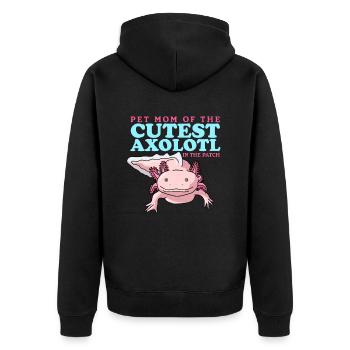 Axolotl Maman | Cadeau de Salamandre Axolotl - Veste à capuche bio Premium Unisexe - noir - Dos - Nico (187cm)